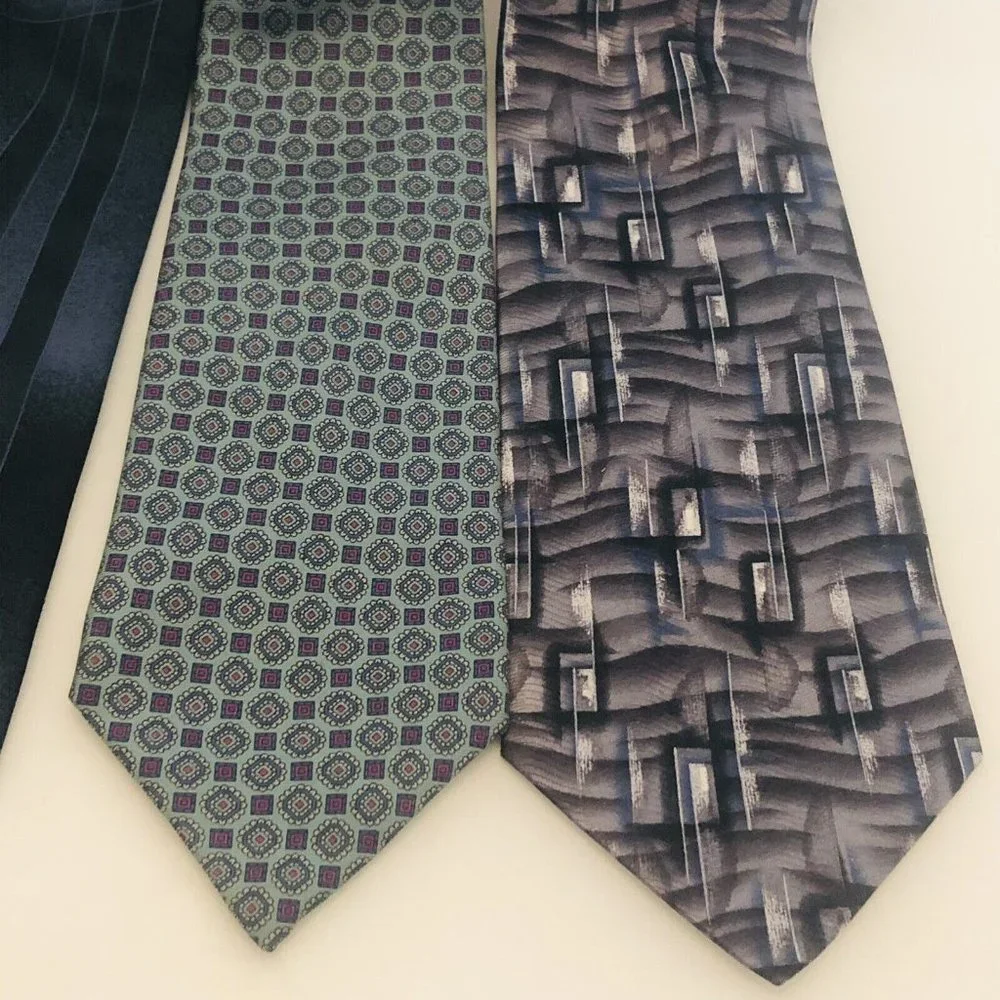 Set Of Four Blue Silk Ties Fleet Street J Ferrar Michael Strahan Signorcelli